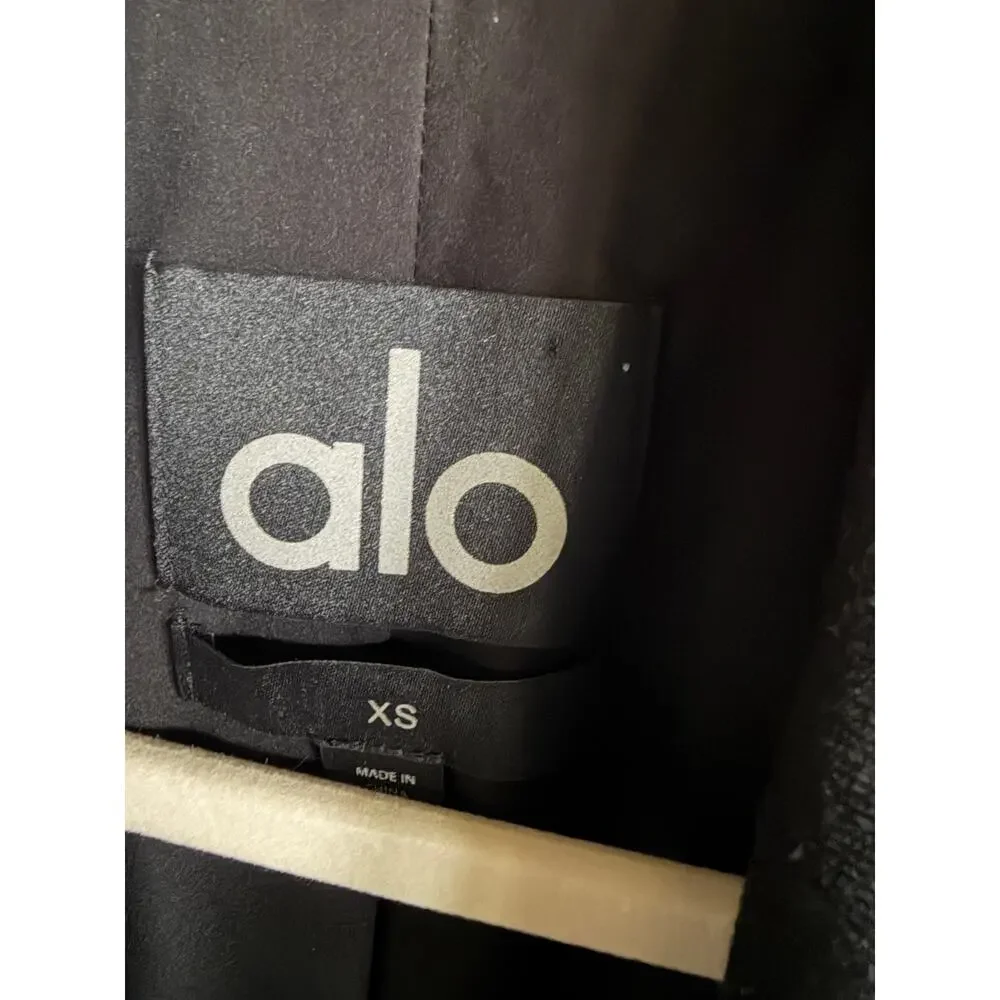 Alo Yoga First Class Blazer XS Black Oversized Logo Performance Jacket